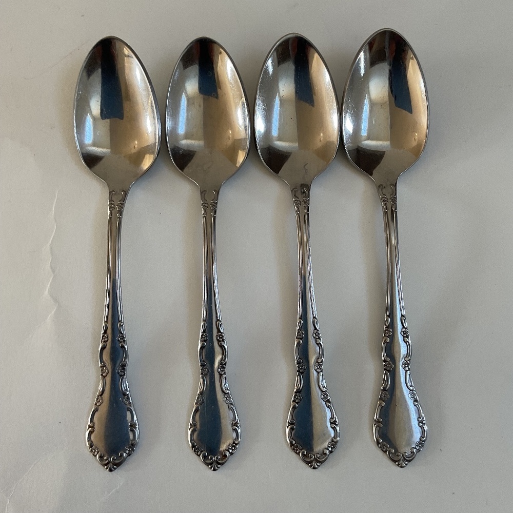 Oneida Mansion Hall Teaspoons Set Of 4 Stainless Steel Fatware 6"